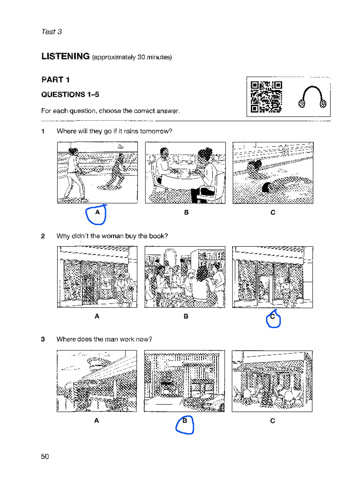 Test 3 Listening Practice Questions (S&L 4 DA) - Studocu