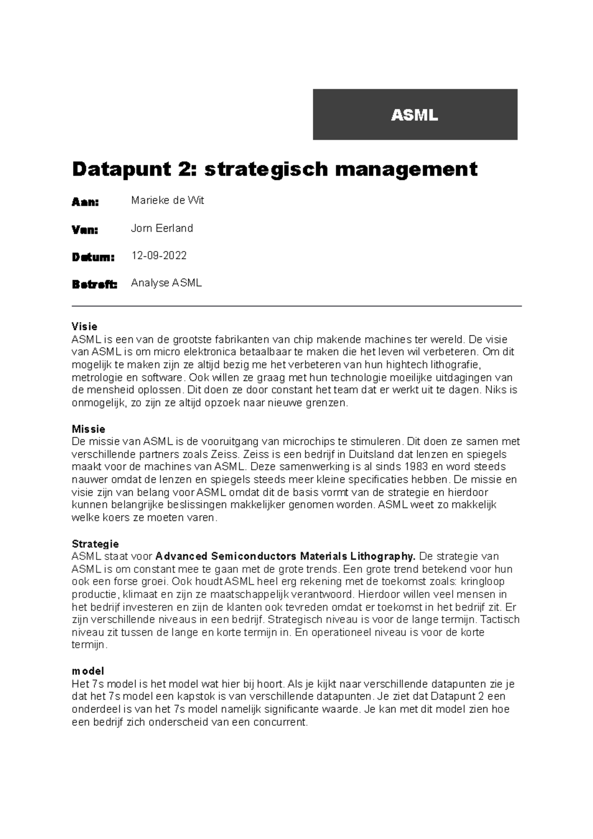 Strategisch Management van ASML: Analyse en Visie - Datapunt 2 ...