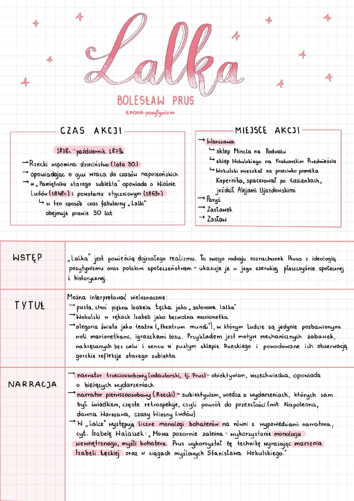 Sprawdzian A Lalka Bolesła Prus Nowa Era www.studocu.com