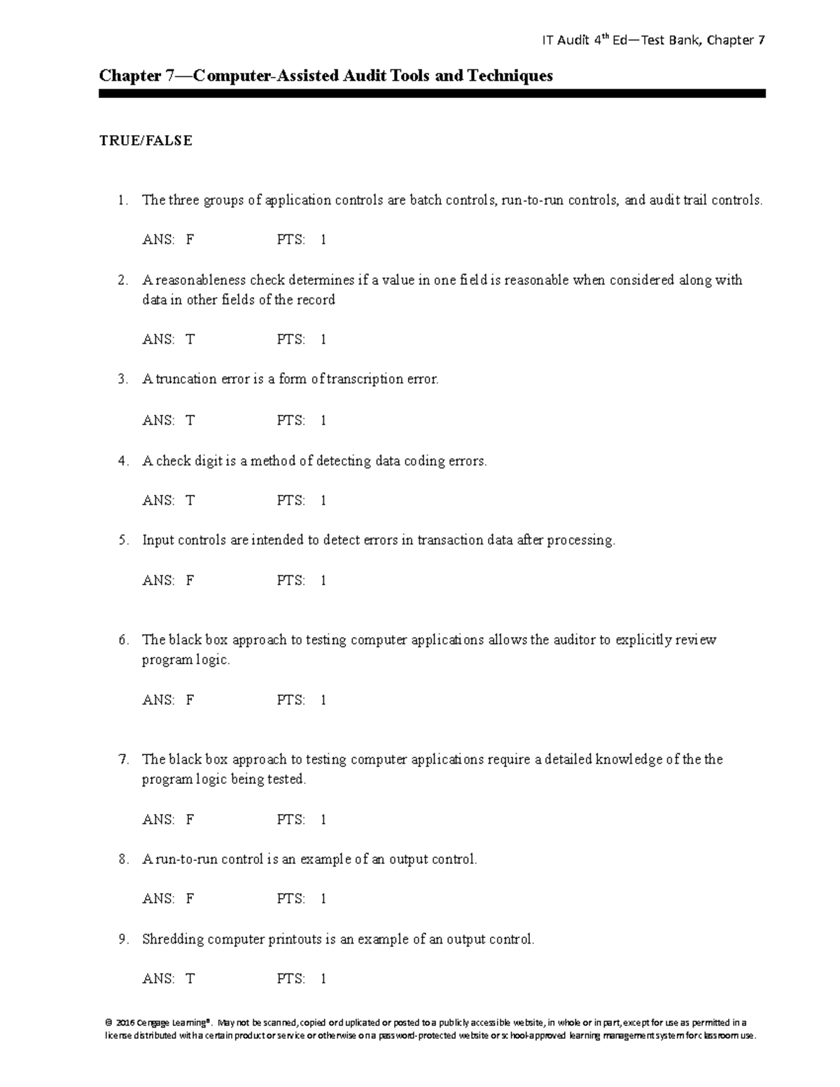 IT Audit Ch 07 - Computer-Assisted Audit Tools and Techniques - Document Preview