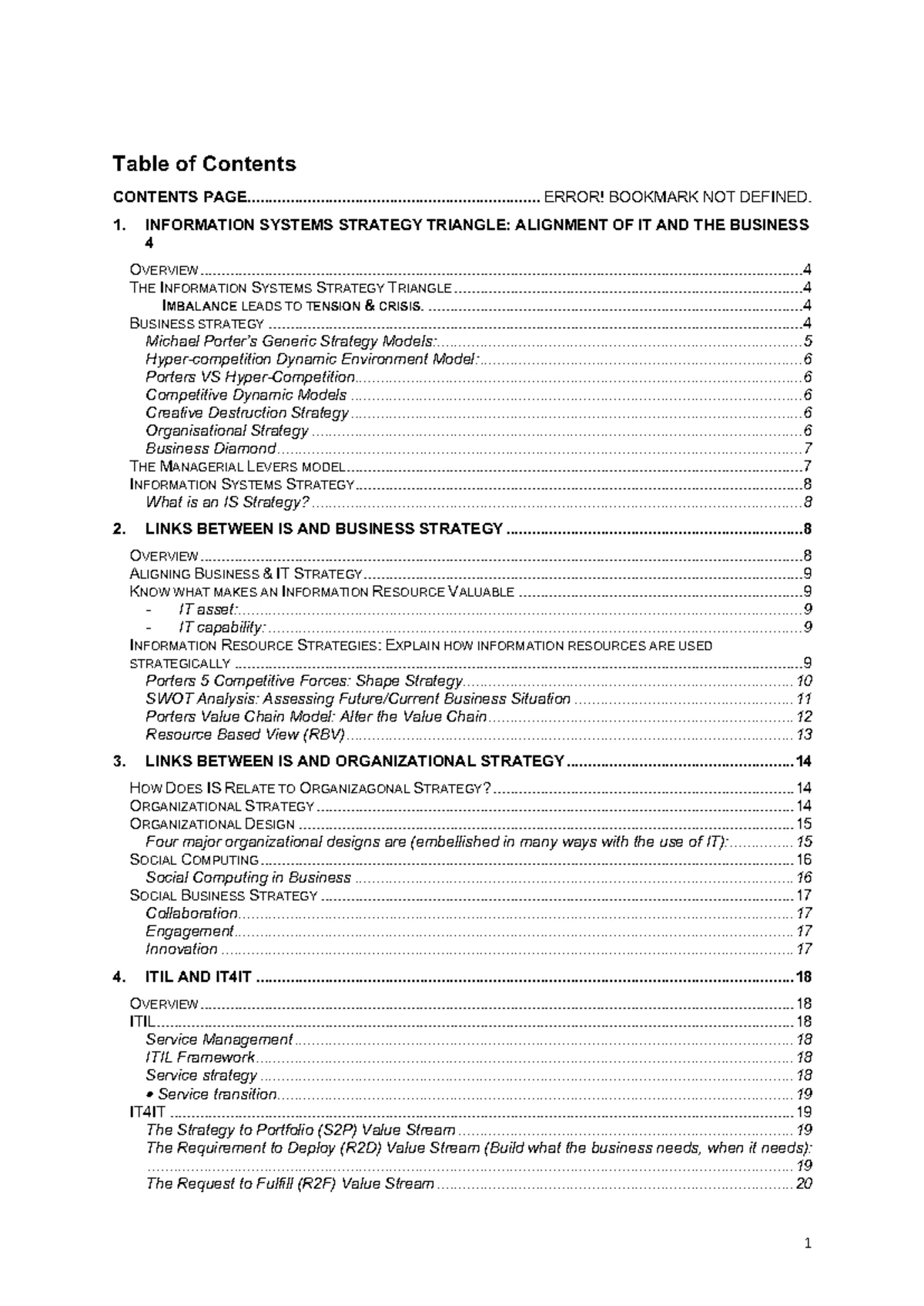BUS 101 IT Strategy and Business Process Lecture Notes - Studocu