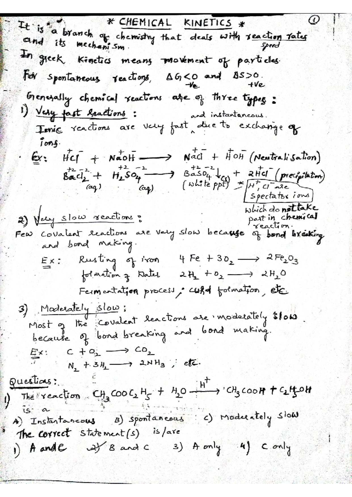 Chemical Kinetics - Overview and Key Concepts (CHEM 101) - Studocu