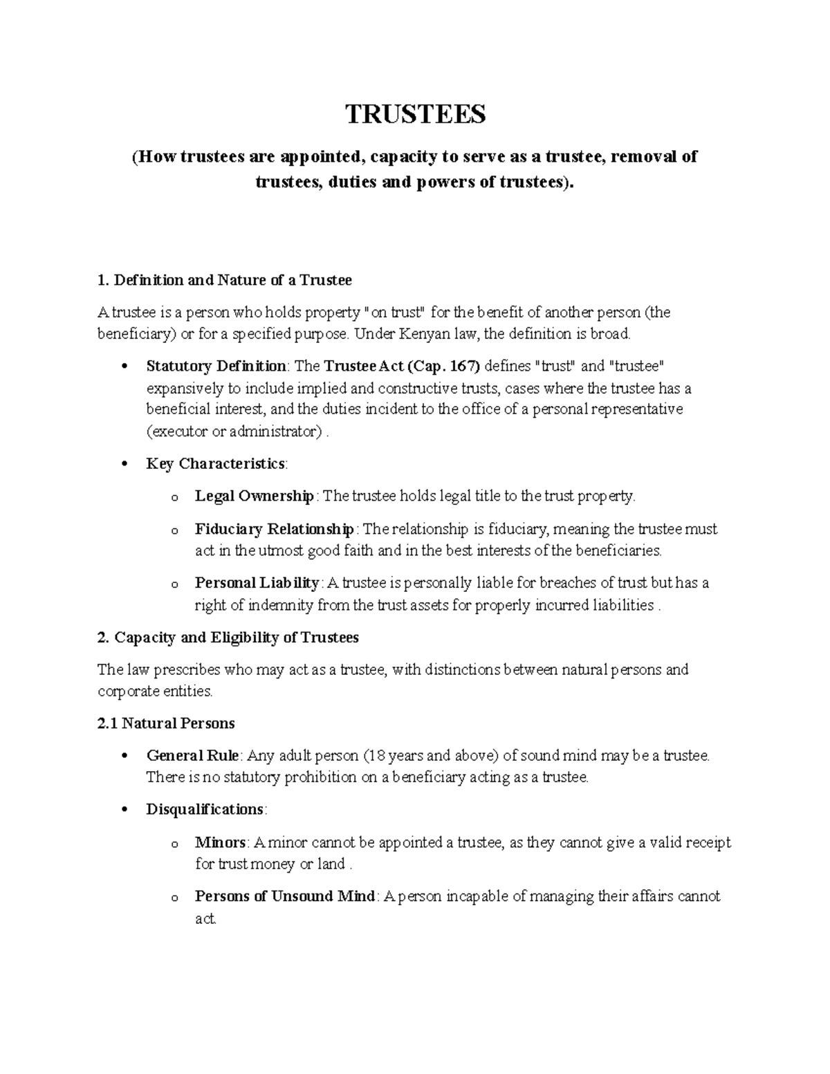 TRUSTEES (Duties, Powers, and Liabilities in Trust Administration ...
