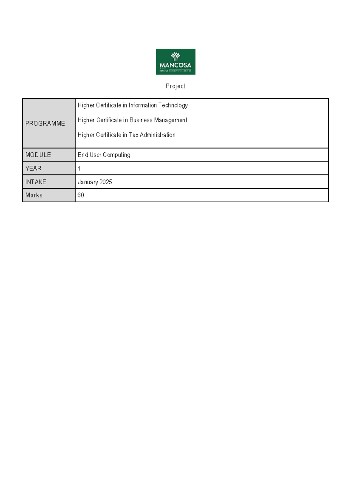 Final Project Report for HCIT EUC515 - Jan 2025 Intake - Studocu