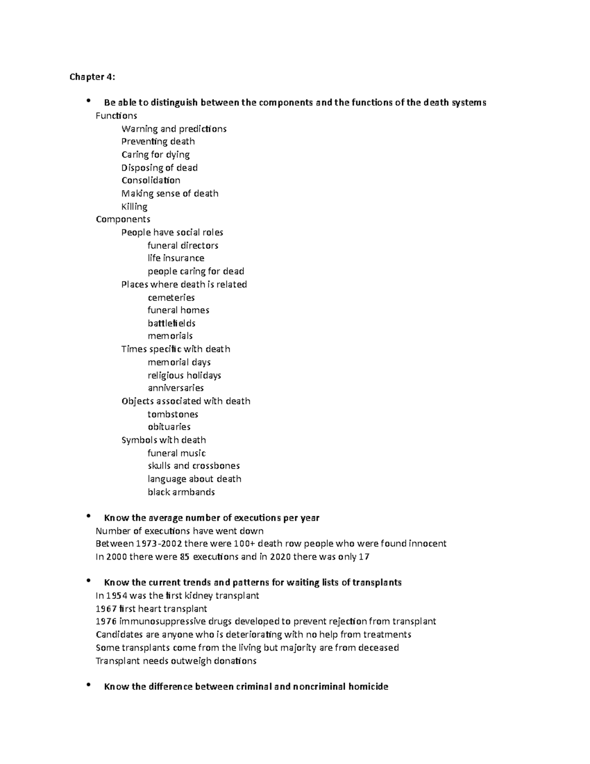 Chapter 4 Study Guide: Understanding Death Systems and Homicide Types ...