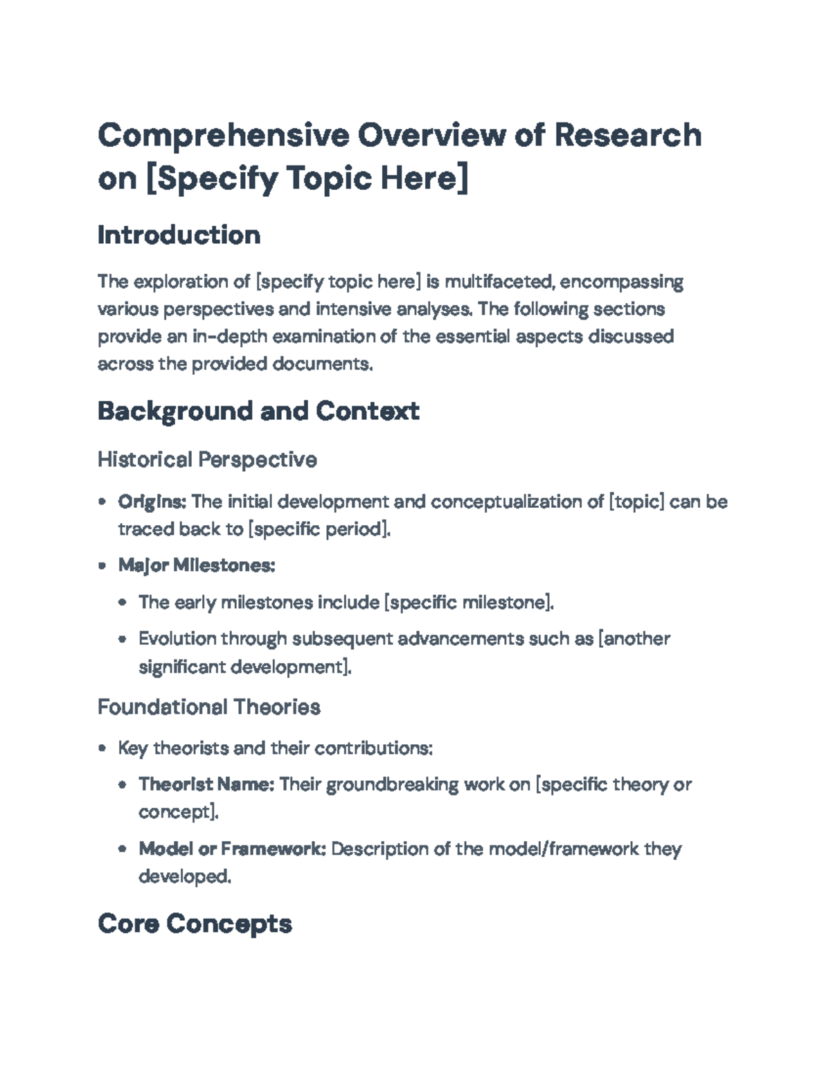 Comprehensive Overview of Research on [Specify Topic Here ...