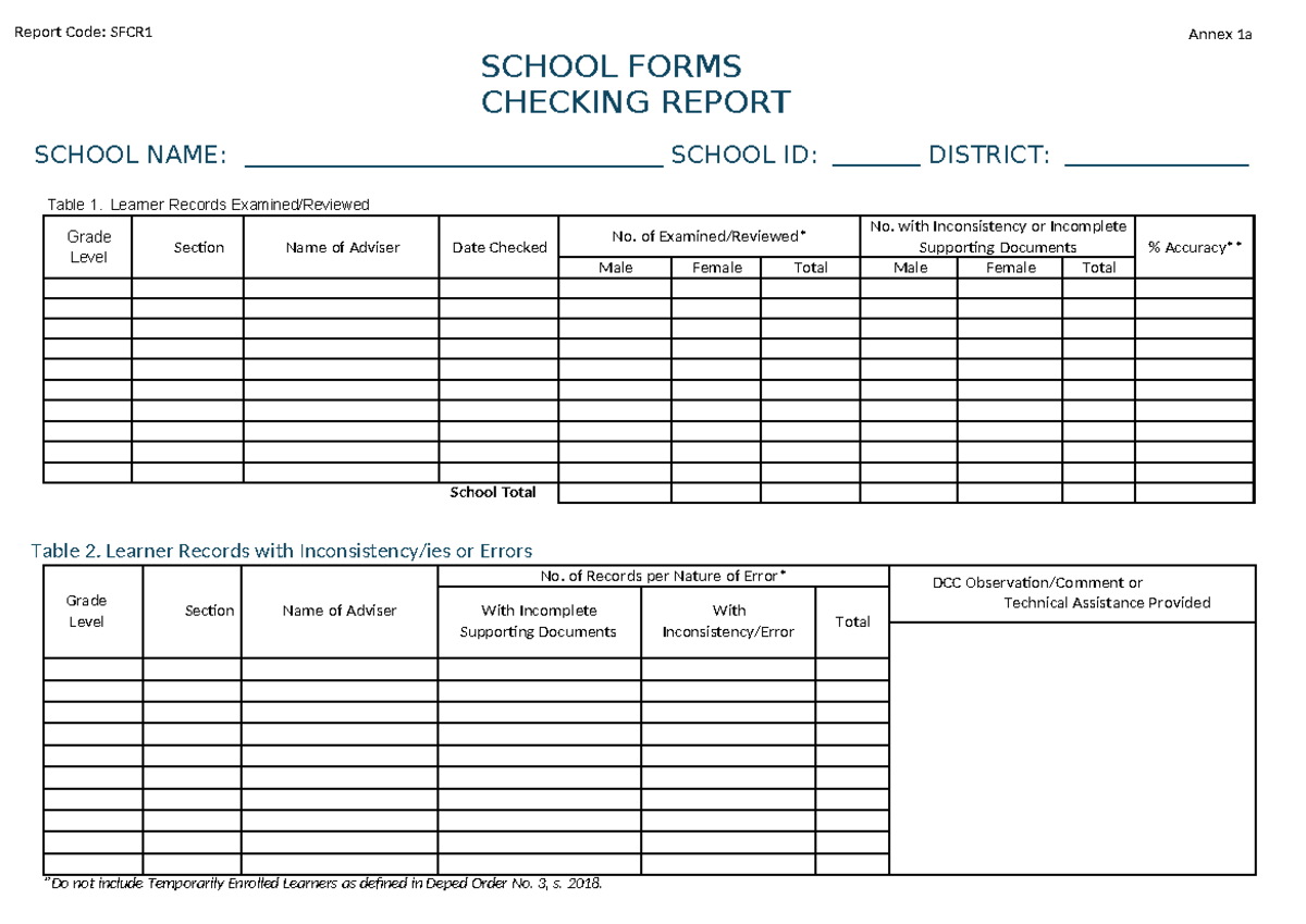 Checking forms report - SFCR1, SFCR2, and SFCR3 summary - Studocu