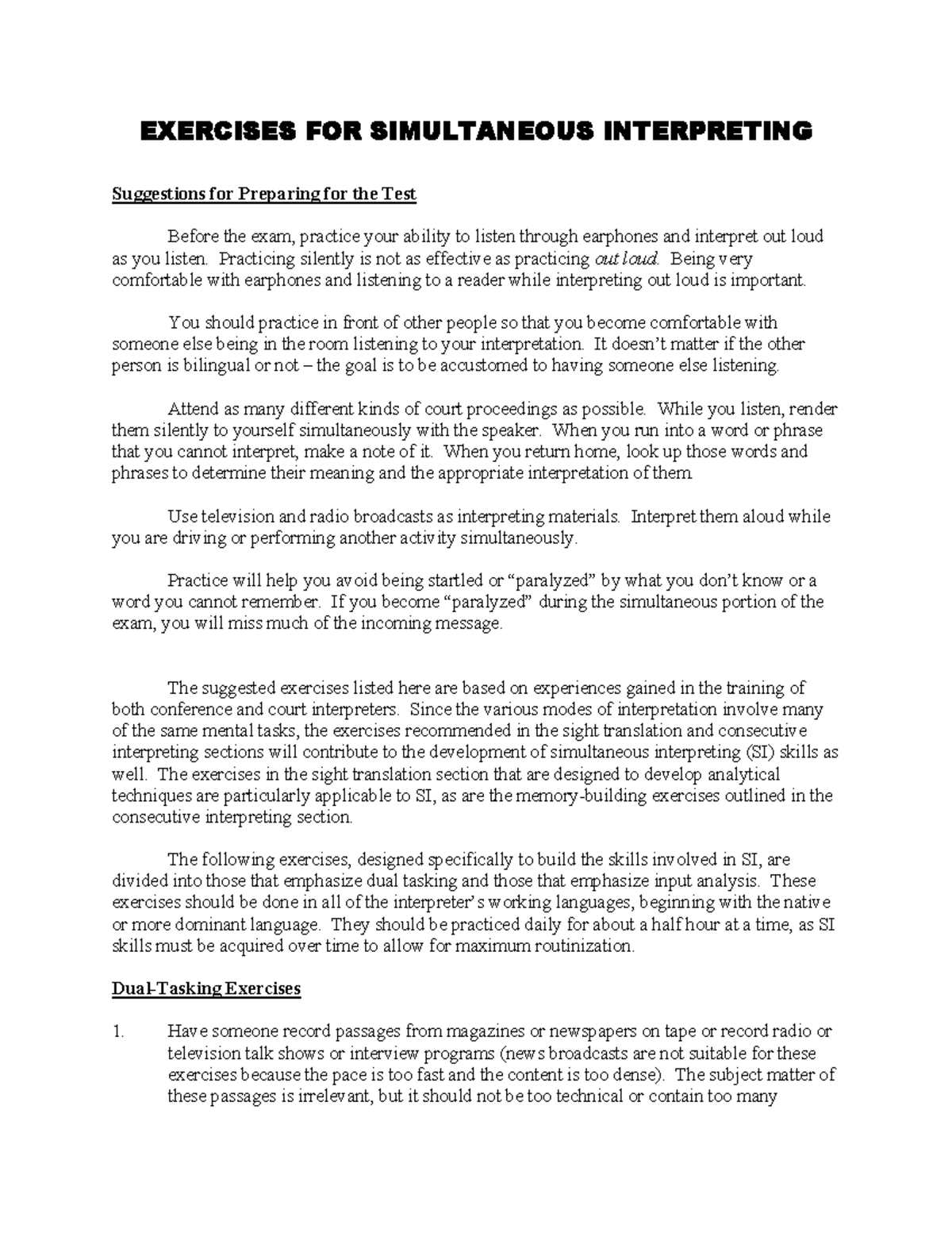 Simultaneous Interpreting Exercises: Test Prep Strategies and Tips ...