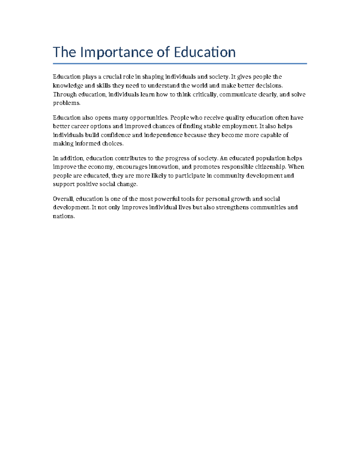 EDU 101: The Significance of Education for Personal & Social Growth ...