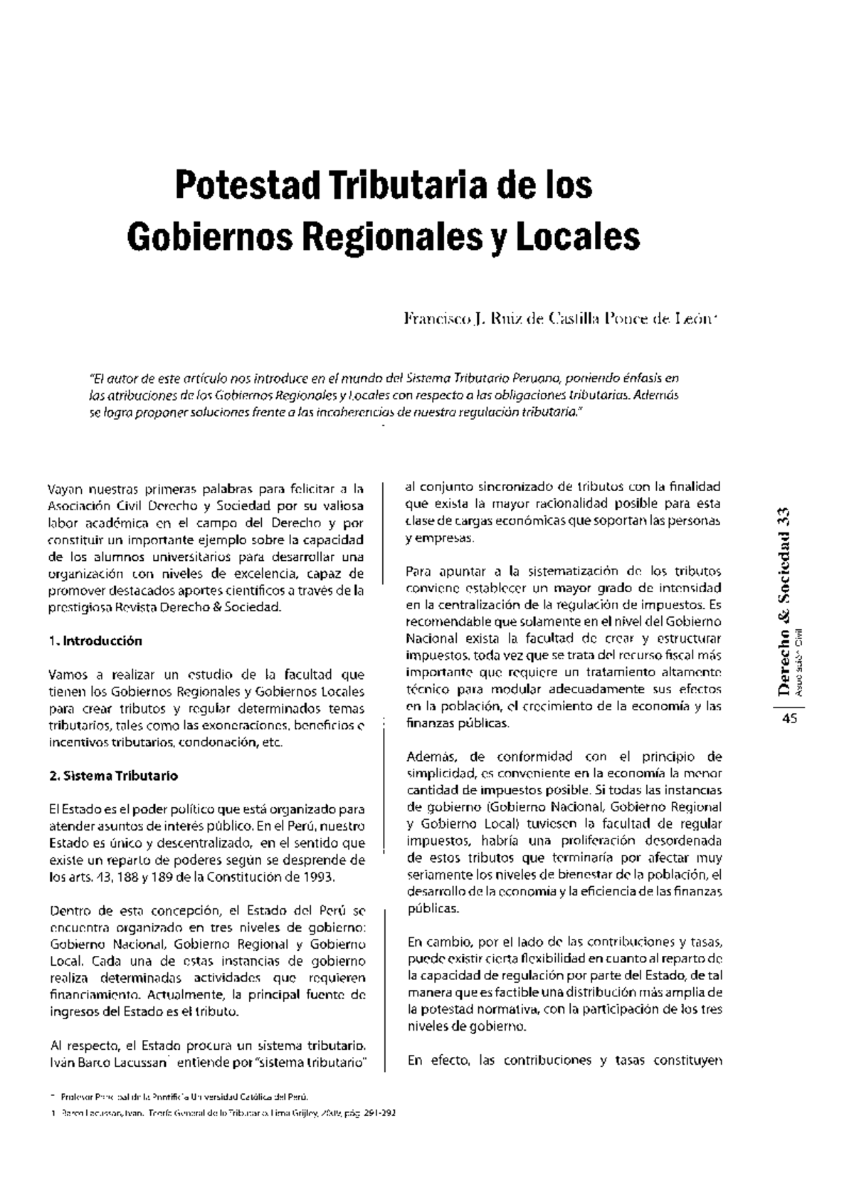 Potestad Tributaria de los gobiernos regionales y locales - Potestad ...