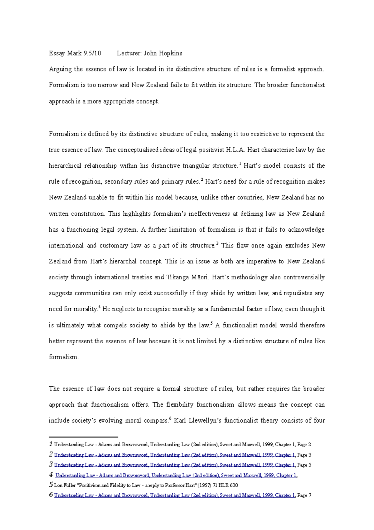 LAWS101 Final Essay: The Essence of Law—Formalist vs. Functionalist  Approaches - Studocu