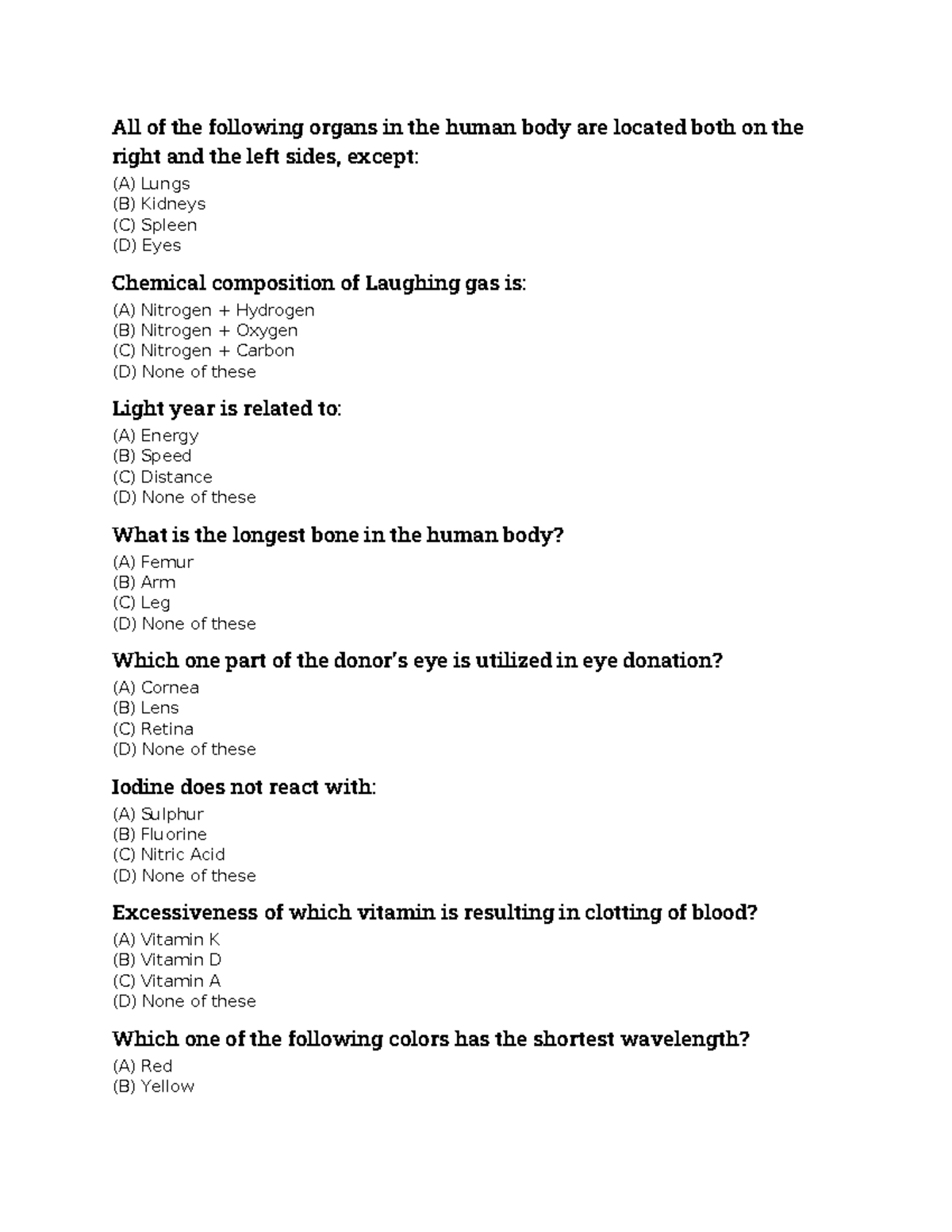 CSS GSA MCQS - Notes for css mpt - All of the following organs in the ...