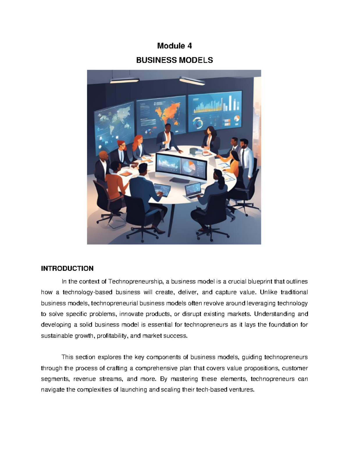 Module 4: Introduction to Business Models in Technopreneurship - Studocu