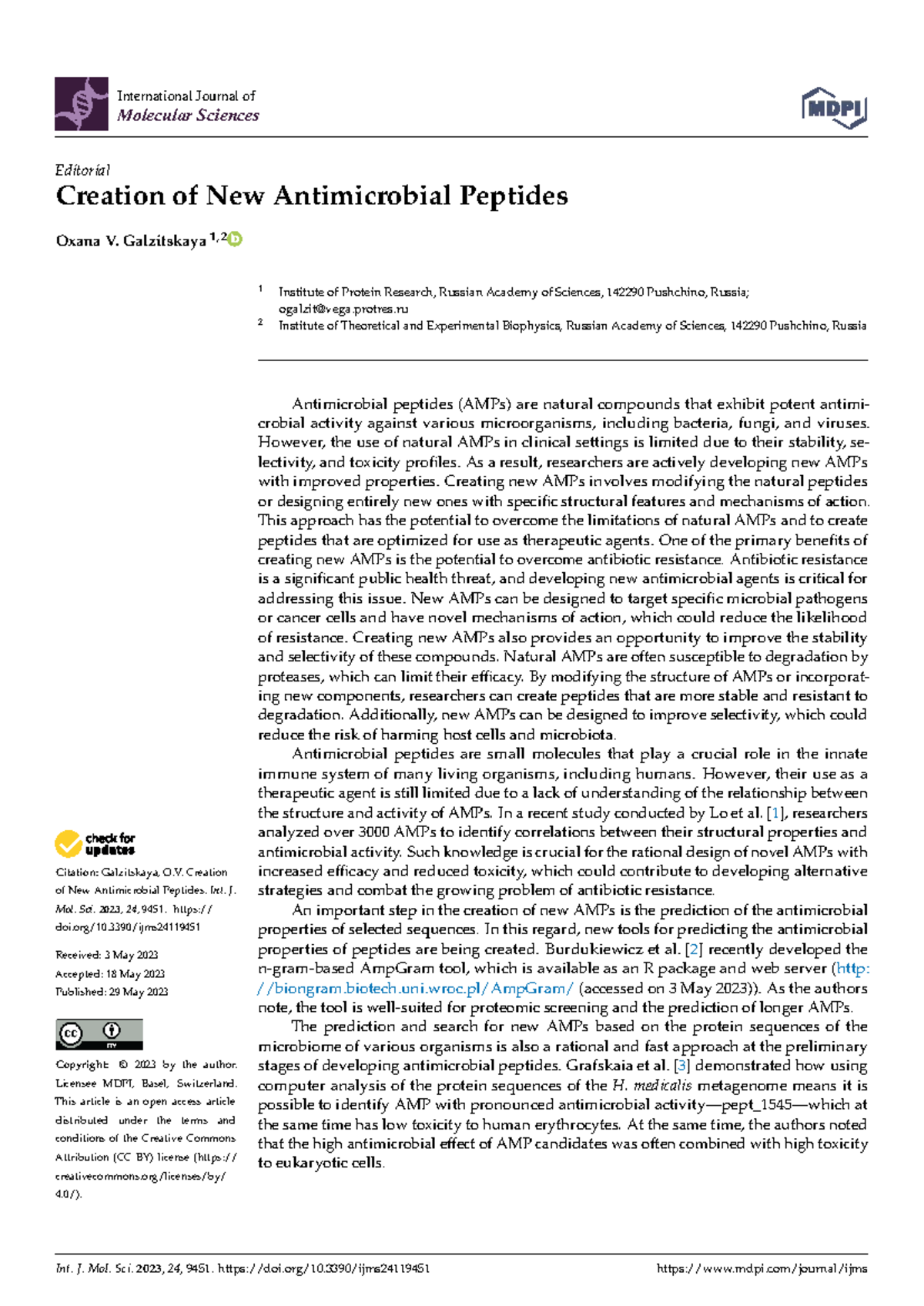 Creation of New Antimicrobial Peptides: Insights and Innovations (IJMS ...