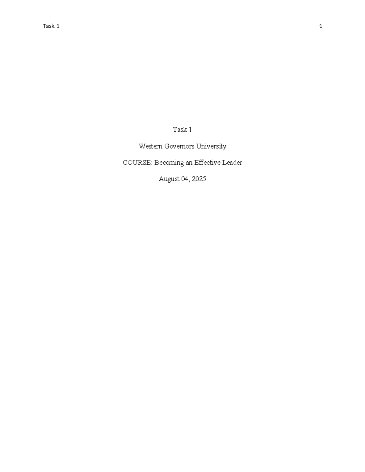 C203 Task 1 - Leadership Effectiveness Analysis and Improvement Plan ...