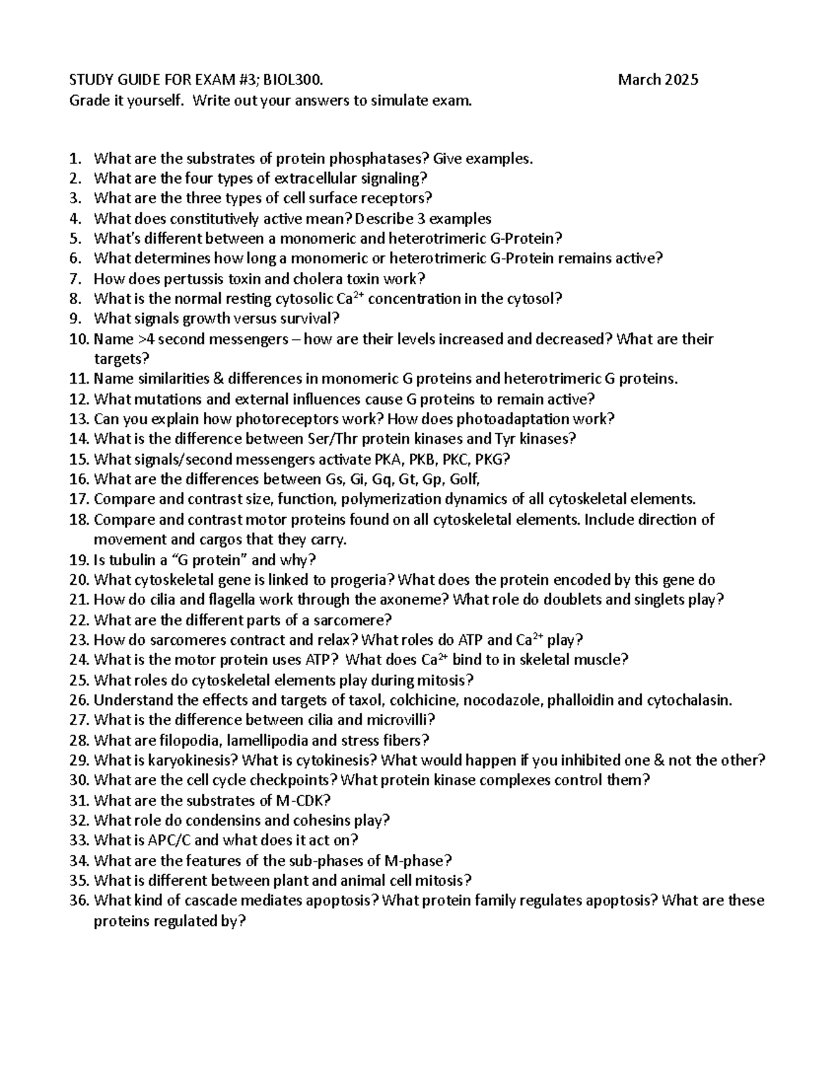Study Guide for Exam #3 - BIOL300, March 2025: Key Concepts and FAQs ...
