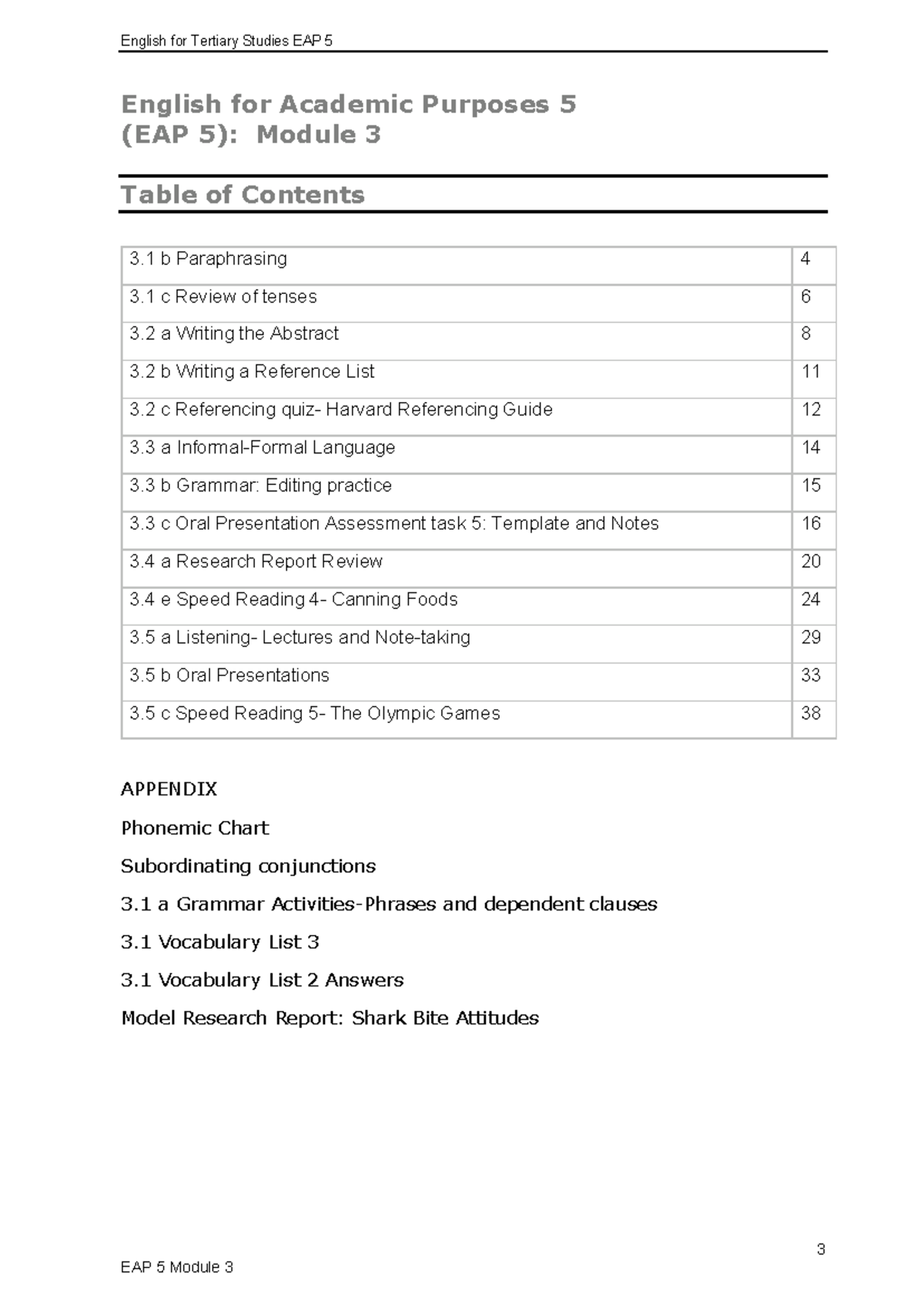 EAP 5 Module 3: Paraphrasing, Tenses, and Research Skills Guide - Studocu