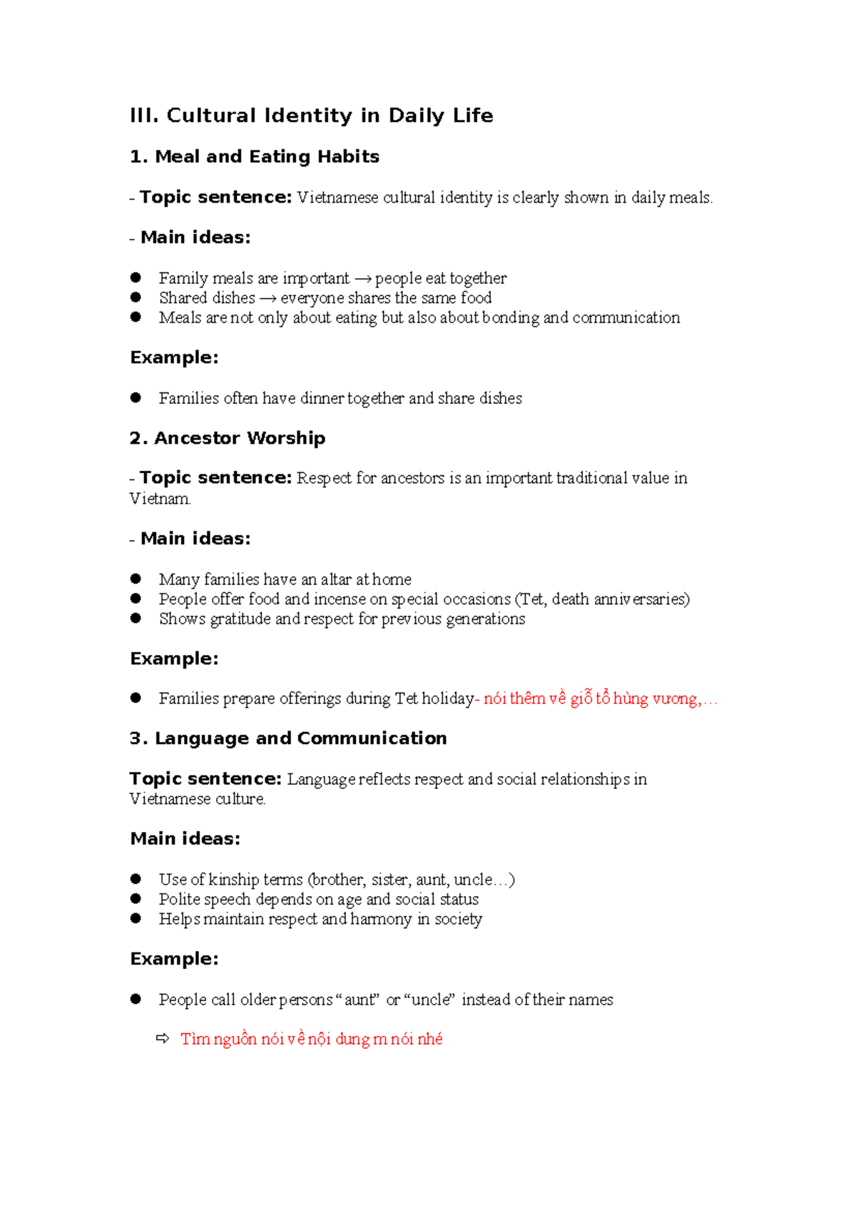 Cultural Identity in Daily Life: Vietnamese Traditions and Values - Studocu