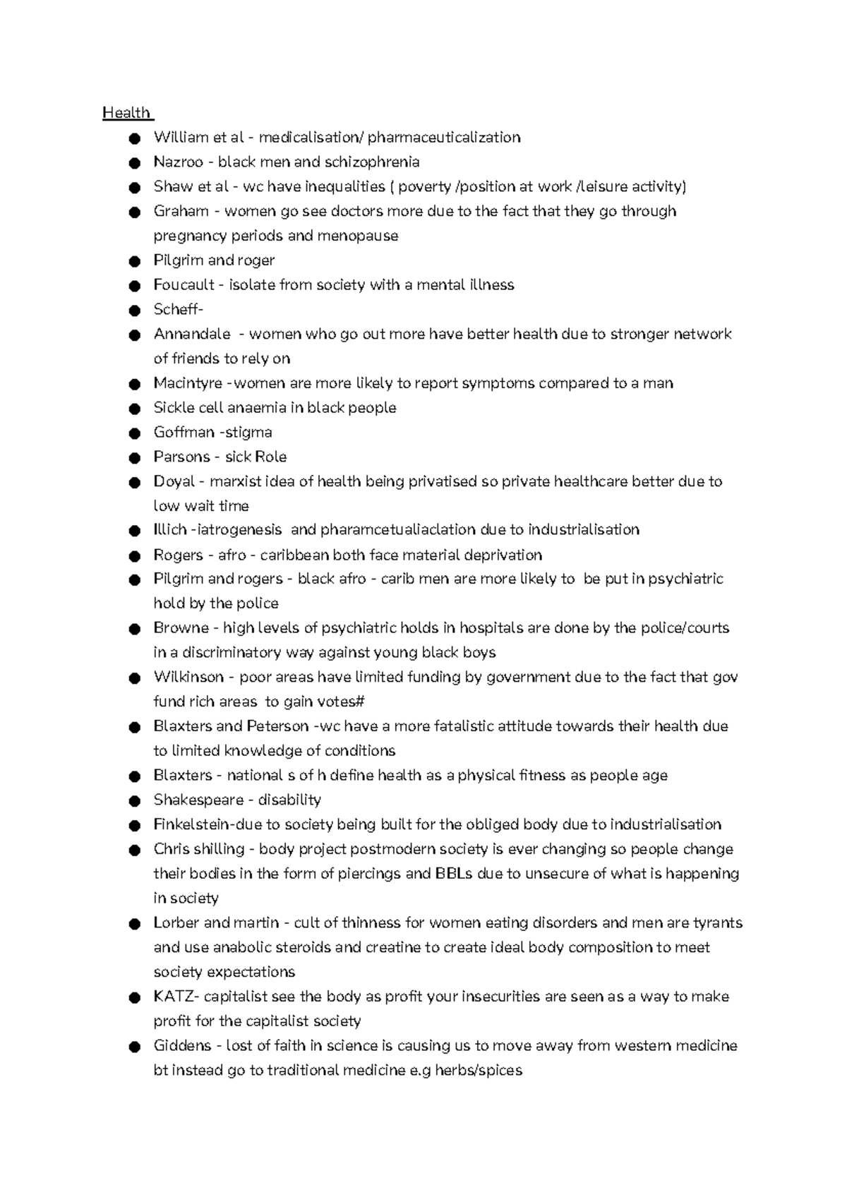 Health and Research methods - Health William et al - medicalisation ...