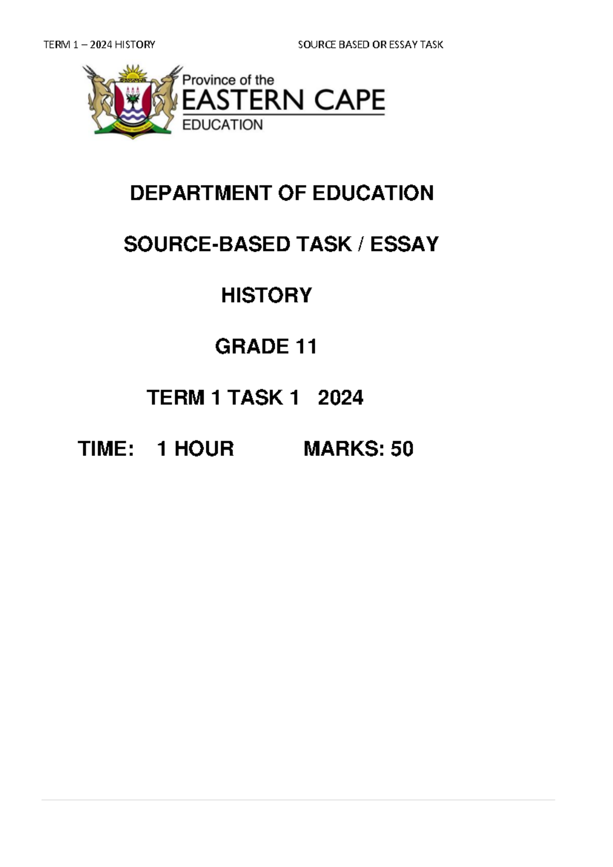 HIS 11 Term 1 2024 Source-Based & Essay Task on Communism - Studocu