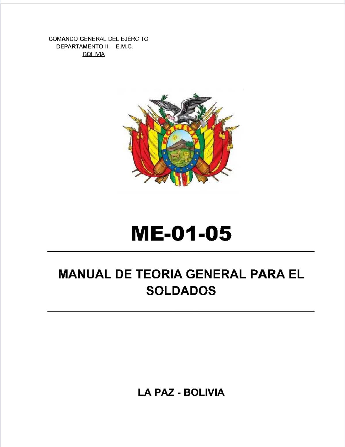 Teoría general para el soldado ME 01 05: jerarquía y disciplina militar - Document Preview