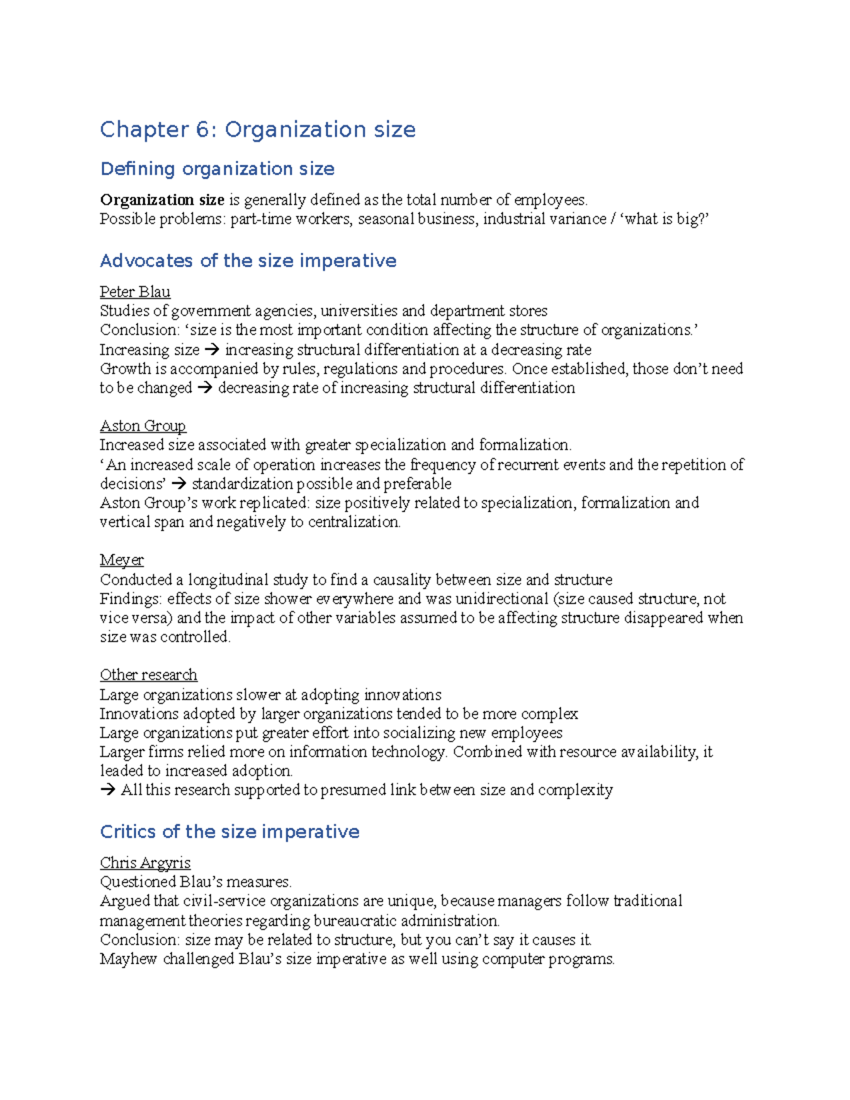 Chapter 6: Examining Organization Size and Its Structural Impact ...