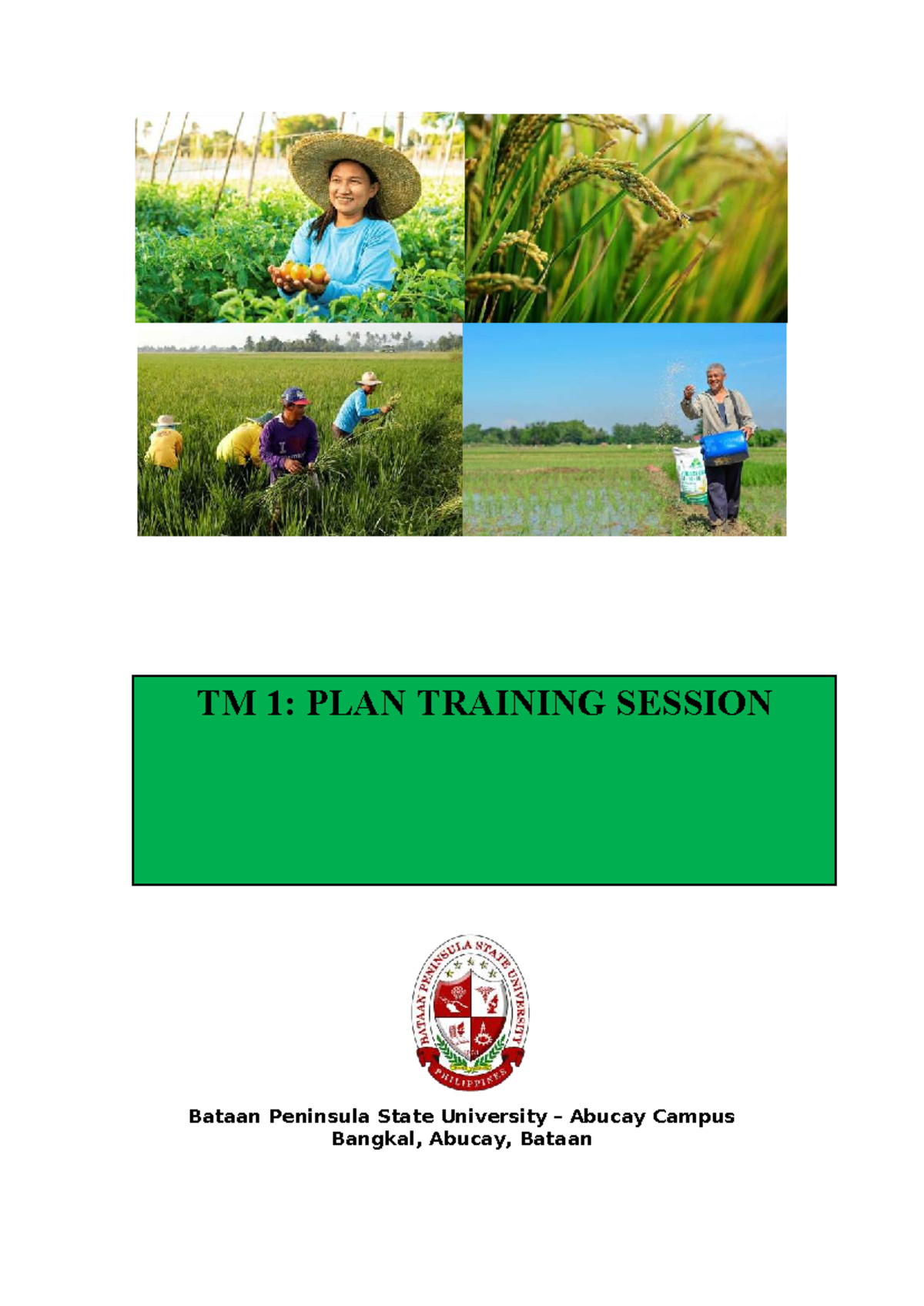 TM 1: Training Needs Assessment for Agri Crop Prod NCII - Studocu