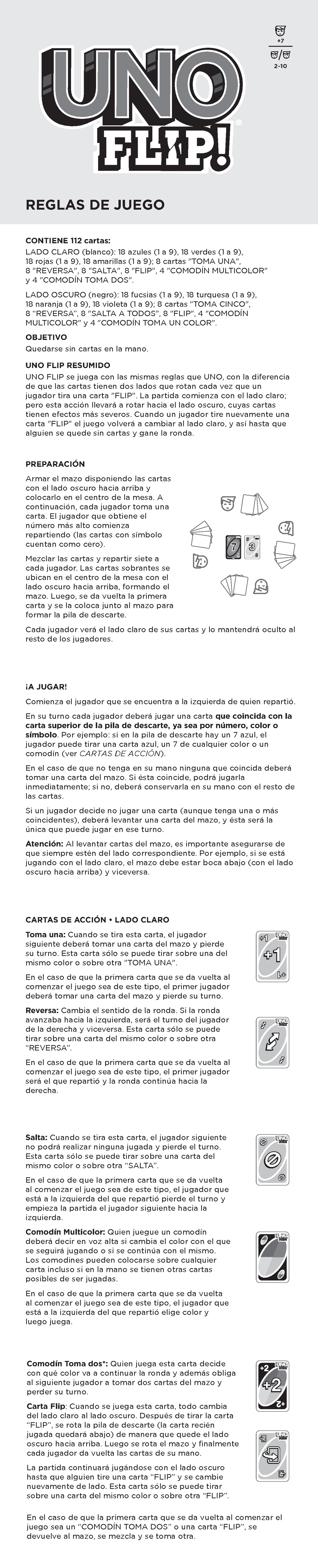 Uno Flip Reglas como jugar el juego de manera adecuada 2 CONTIENE 112 cartas LADO CLARO Studocu