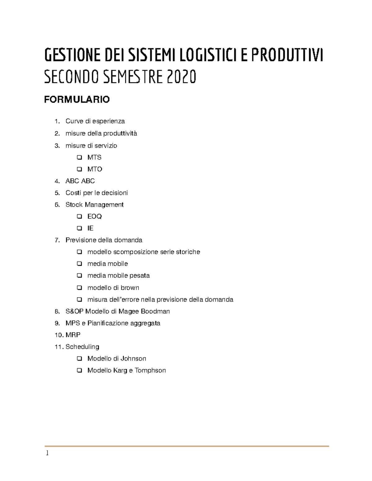 Analisi del Ciclo di Ordine e Spedizione TCDP x GCSDP - GSLP - Studocu