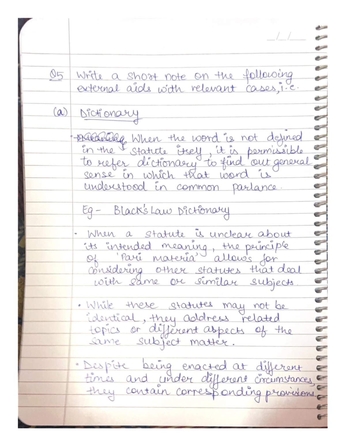 UNIT 3 External Aids for Statutory Interpretation - Comprehensive Notes ...