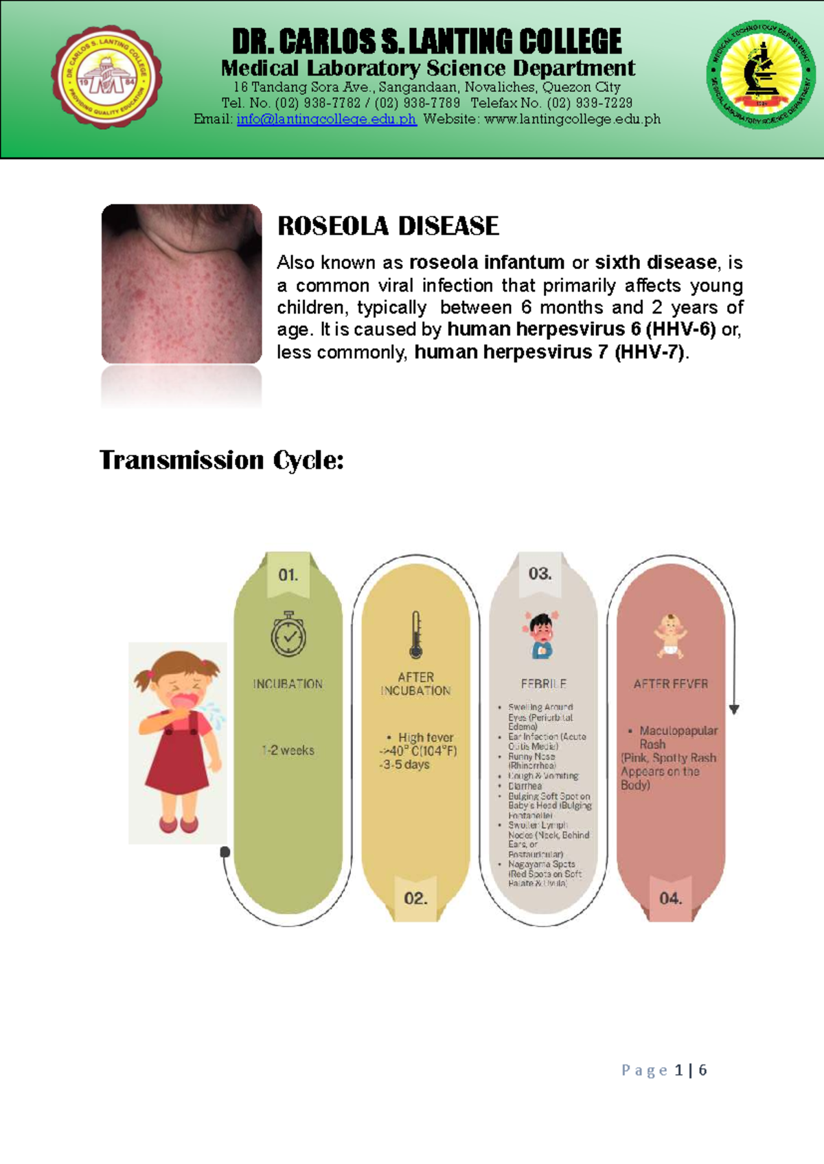 Roseola Disease Overview: Symptoms, Treatment & Prevention - Studocu