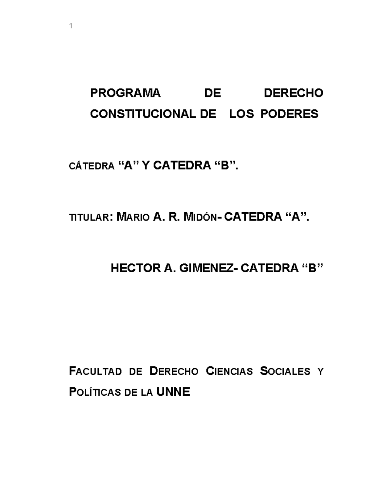 Programa DE Derecho Constitucional DEL Poder -N (1) - PROGRAMA DE ...