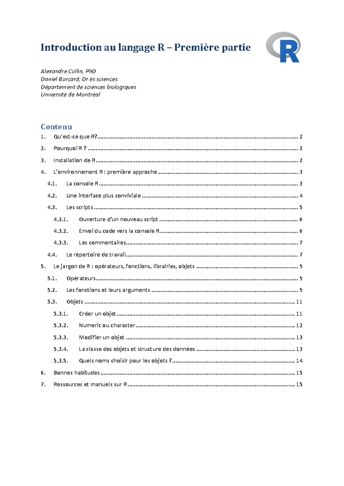Introduction statistique - Introduction au langage R – Première partie ...