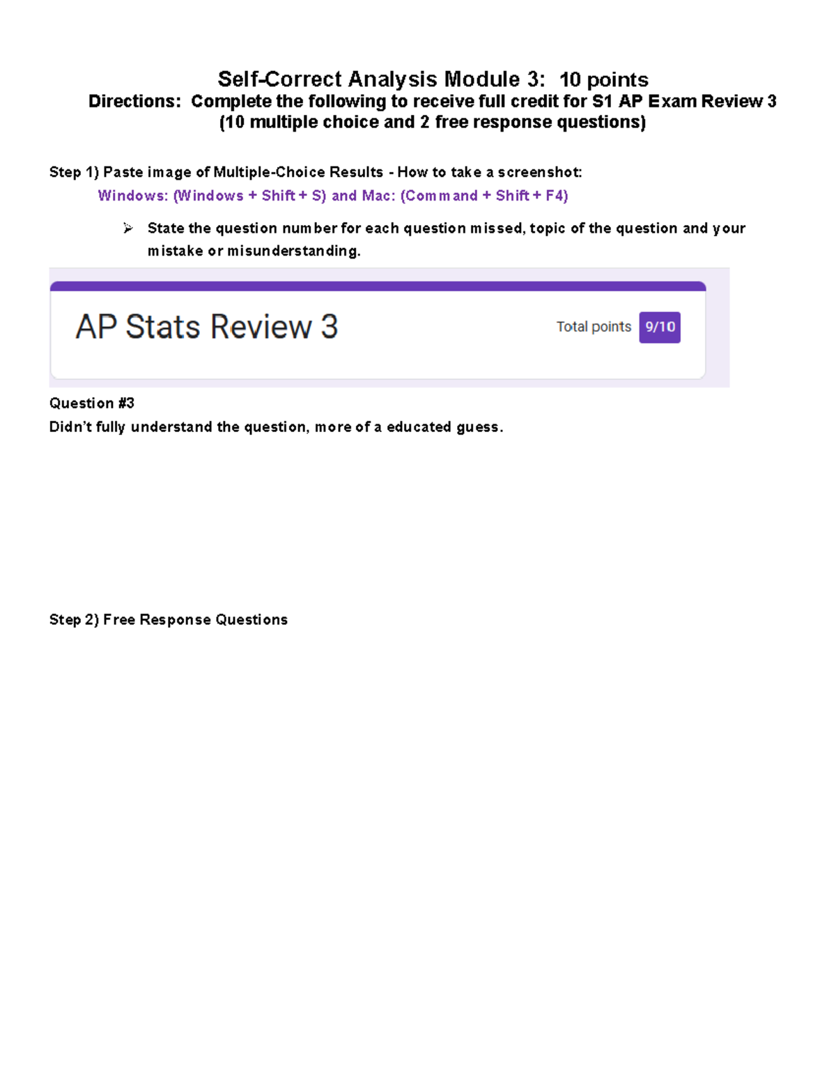 S1 AP Exam Review 3 Answer Document - Self-Correct Analysis Module 3 : ...