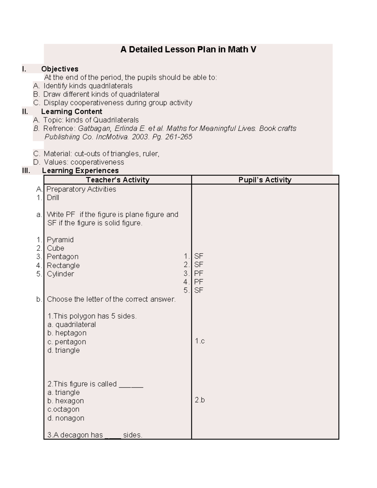 A Detailed Lesson Plan in Math V - A Detailed Lesson Plan in Math V ...