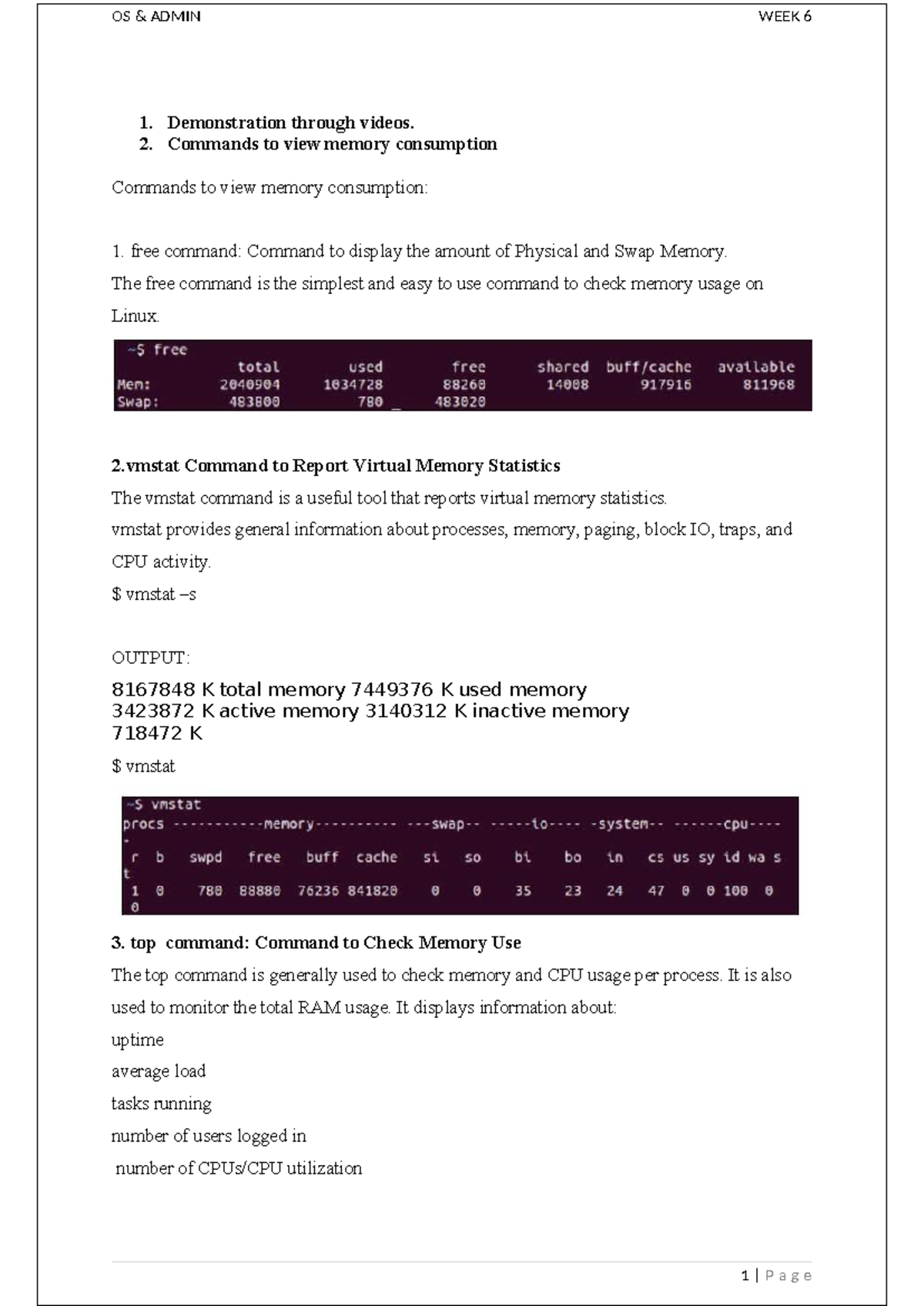 WEEK 6-OS 6 - Week 6 of operating system practical notes - OS & ADMIN ...