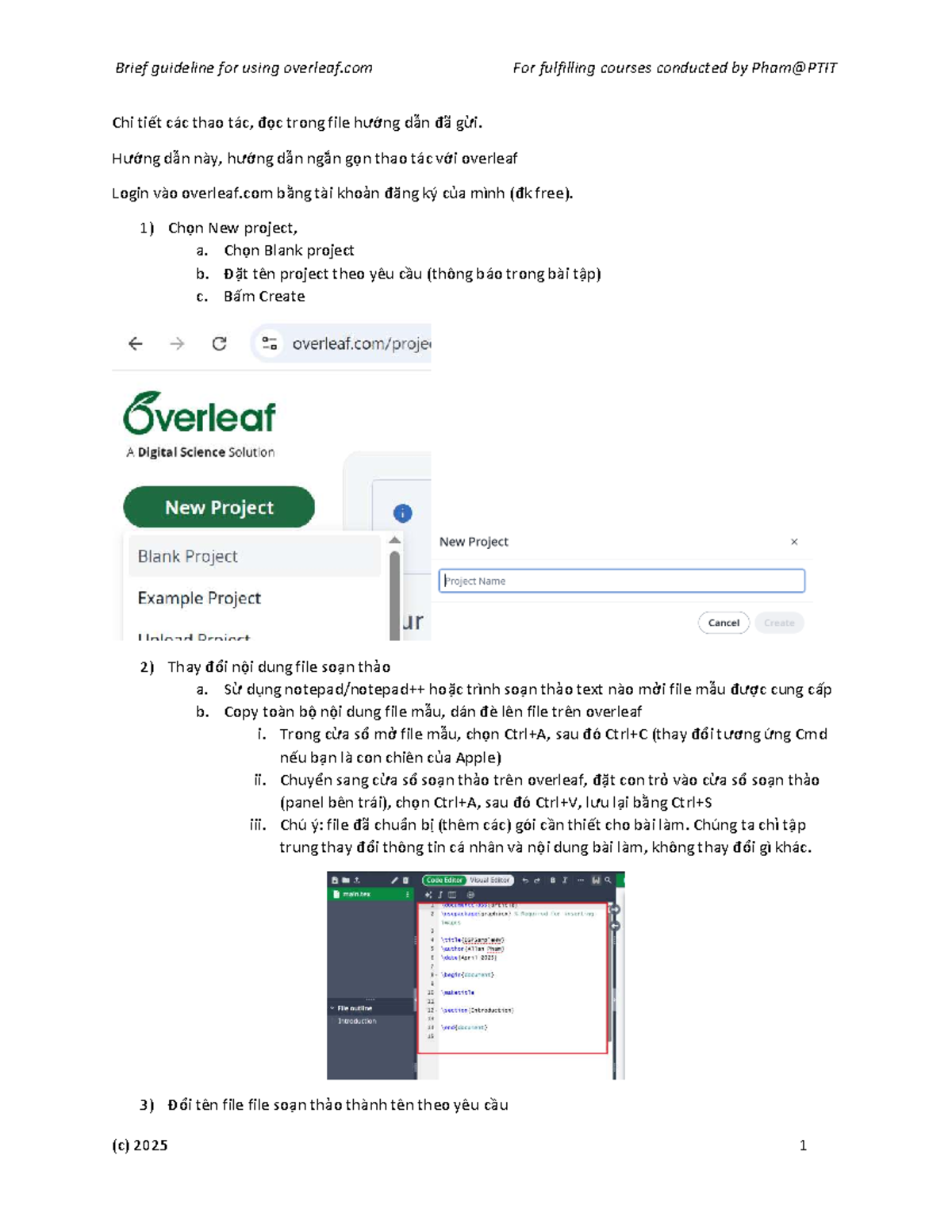 Brief Guide to Using Overleaf for Take Home Test FIT 2025 - Studocu