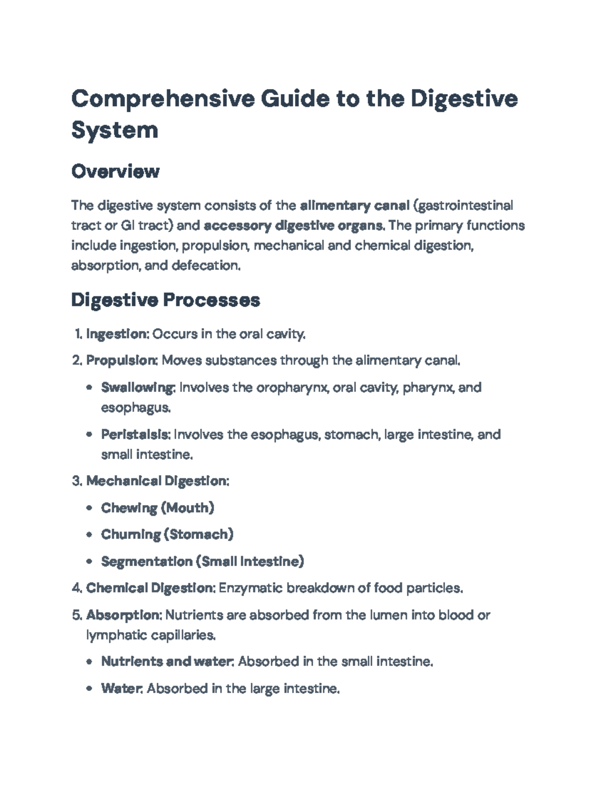 Comprehensive Overview of the Gastrointestinal Tract and Its Functions ...