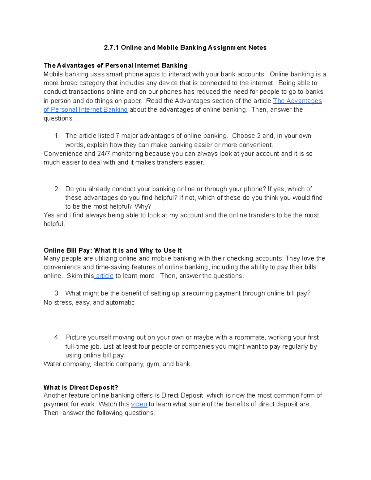 2.7.1 Online & Mobile Banking Assignment Notes: Advantages & Security ...