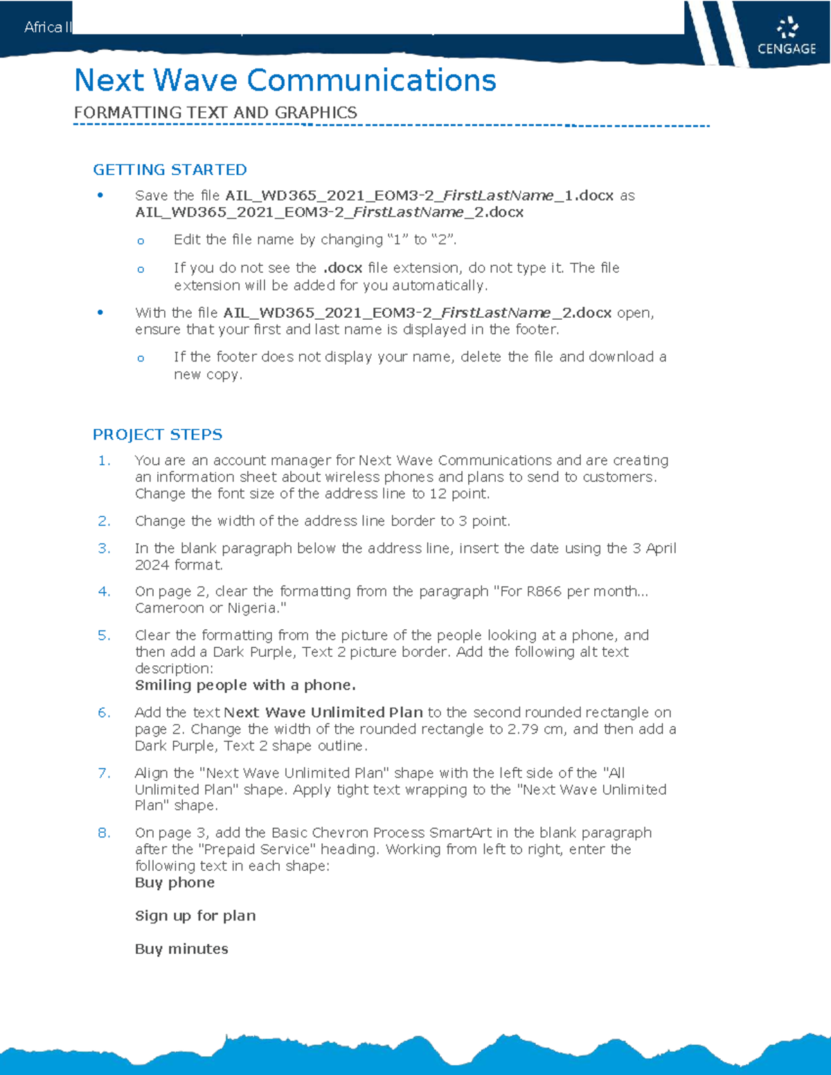 AIL WD365 Module 3: Next Wave Comm. Project Instructions - Studocu