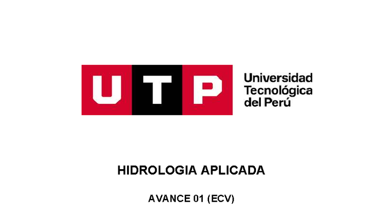 HIDROLOGÍA APLICADA AVANCE 01 (ECV) - Análisis de Cuencas y Precipitaciones - Document Preview