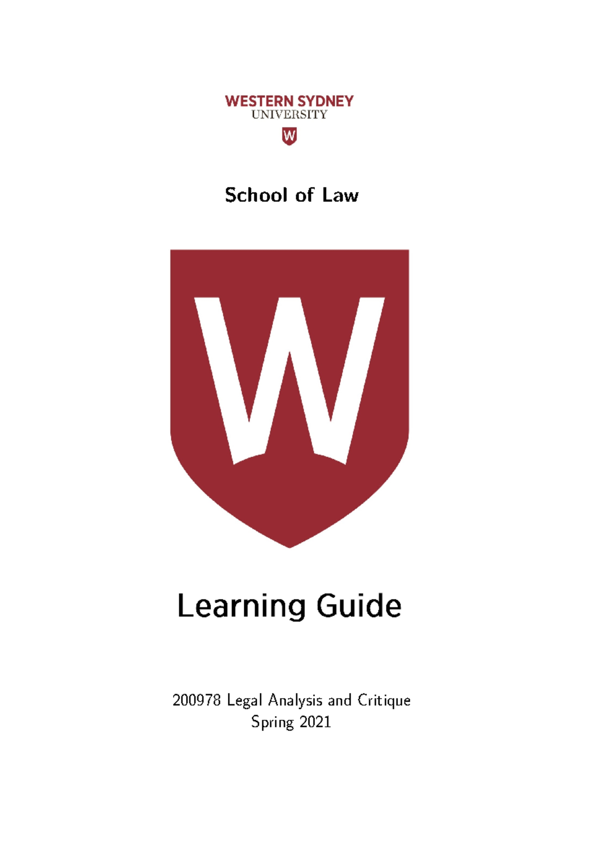 200978 Legal Analysis and Critique - Spring 2021 Study Notes - Studocu