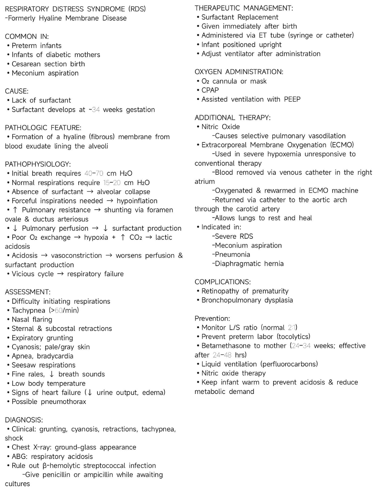 OB 2: Therapeutic Management of Respiratory Distress Syndrome (RDS ...