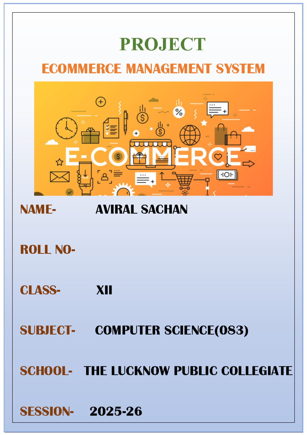 E-Commerce Management System Project - CS(083) Final Report - Studocu