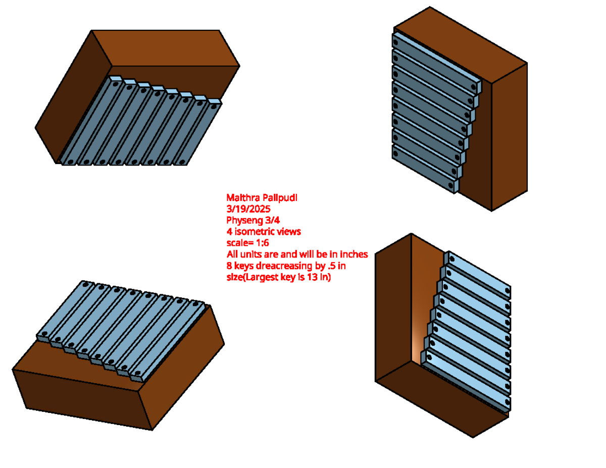 Final instrument design for Physeng 4: Isometric views and dimensions ...