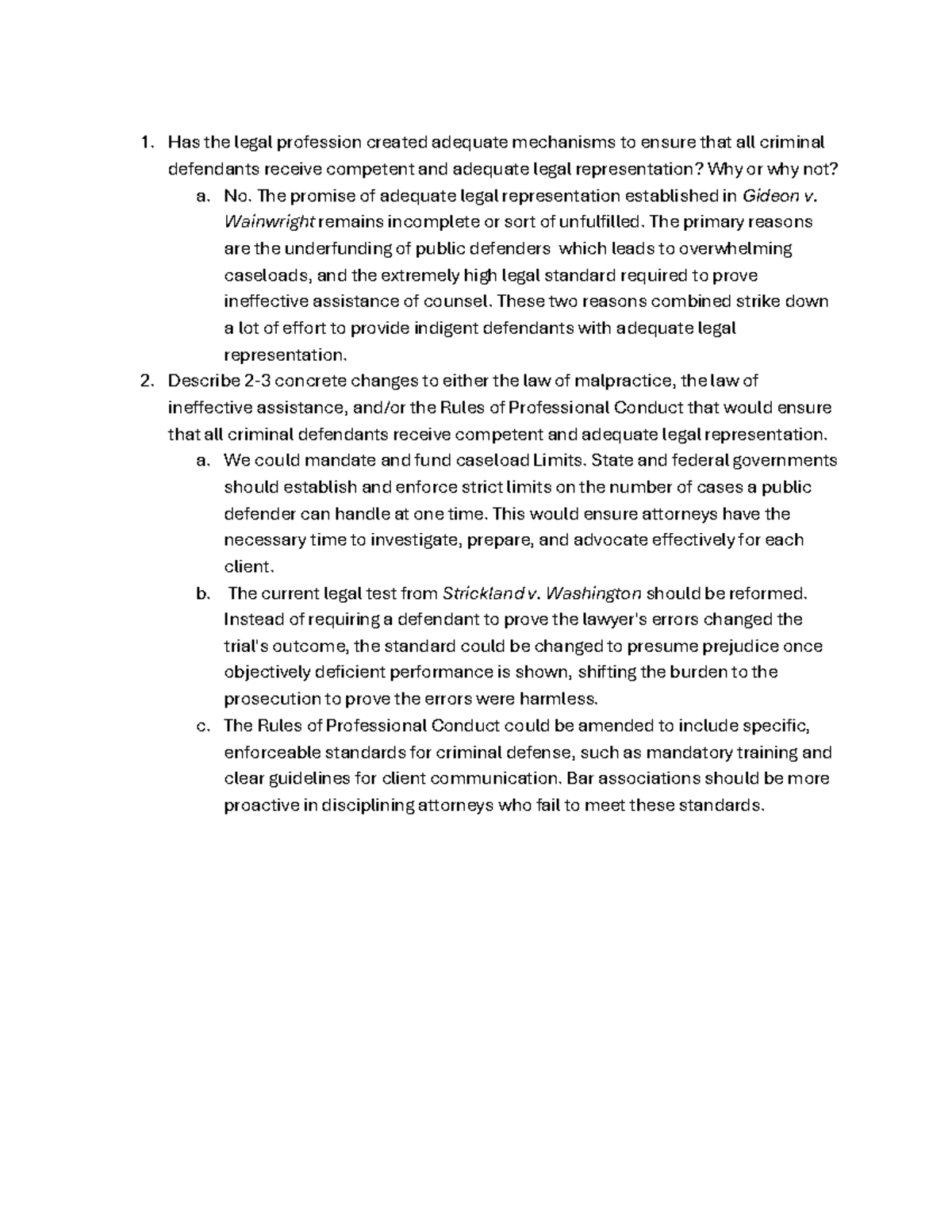 PR Week 6 Unit Reflection: Ensuring Competent Legal Representation ...