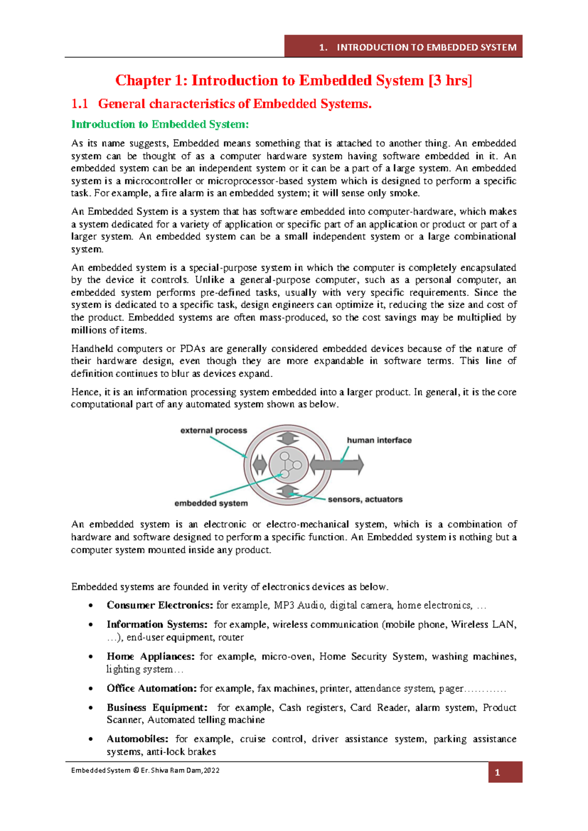 Note - Note of ES - Chapter 1: Introduction to Embedded System [3 hrs ...