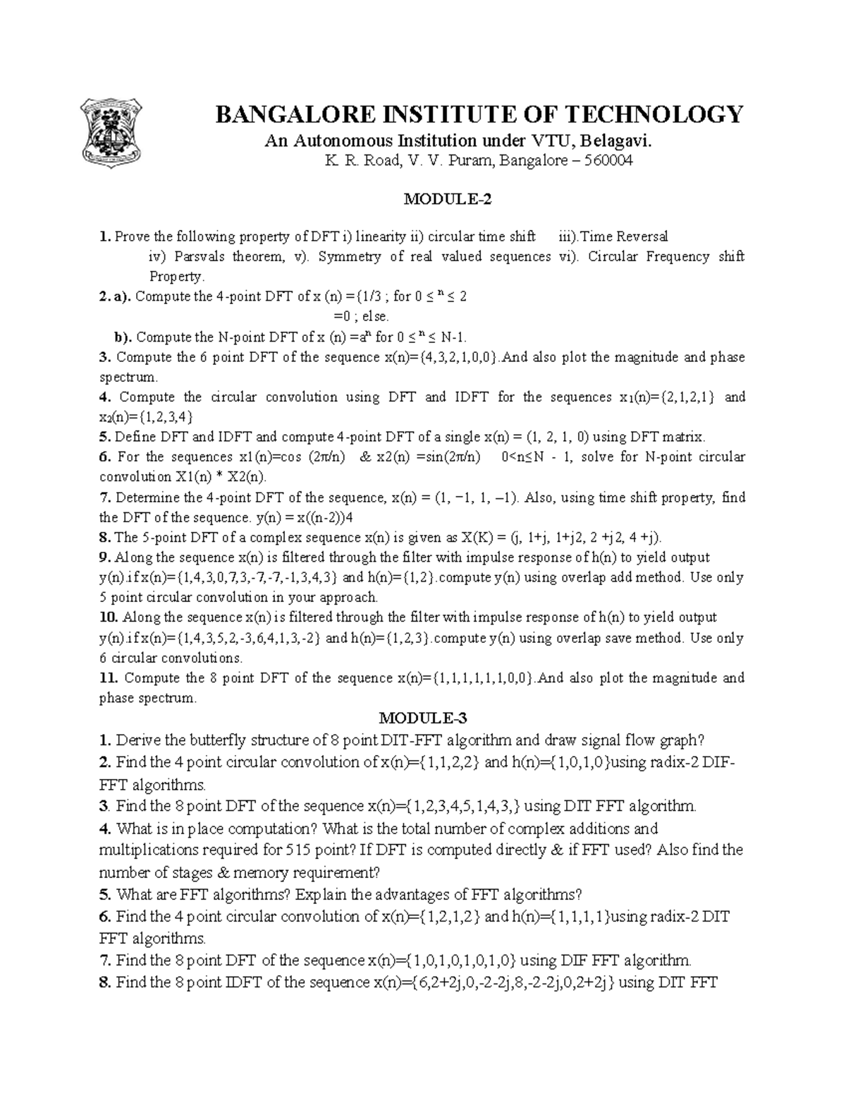 Digital Signal Processing (DSP) Important Questions - BEE502 - Studocu