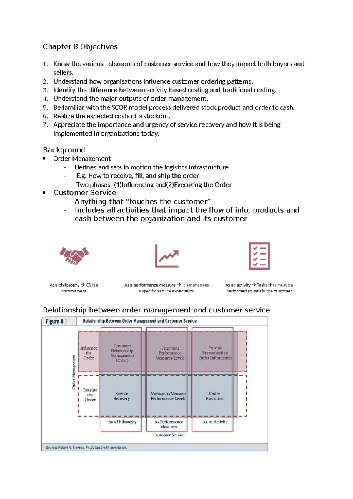 Chapter 8: Customer Service & Order Management Objectives - Studocu
