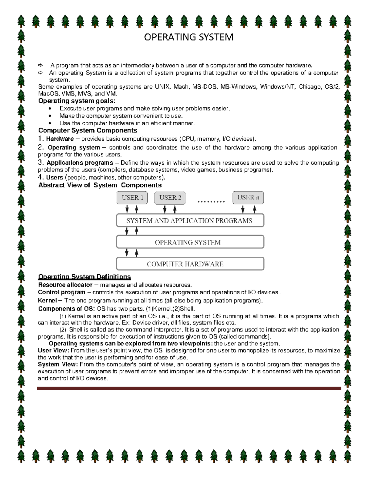 OS Complete notes (All units) - OPERATING SYSTEM A program that acts as ...